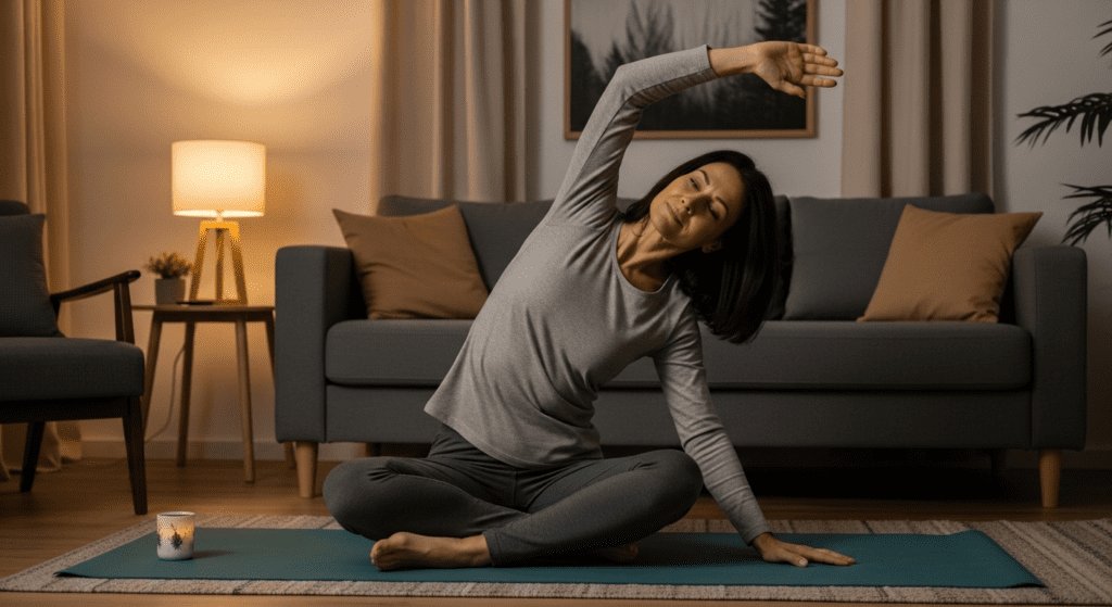 gentle evening movement to reduce stress and improve sleep
