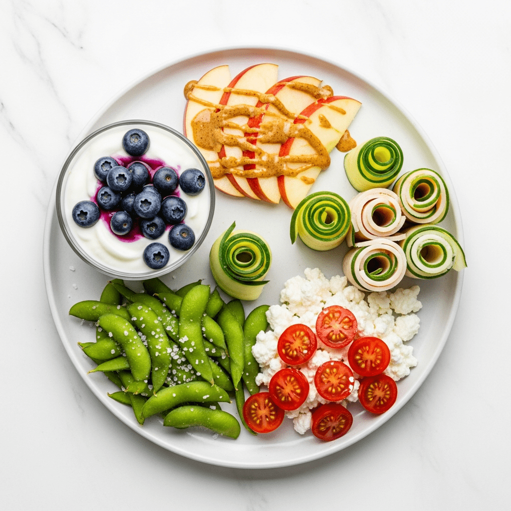 Busy adult preparing a healthy snack at home