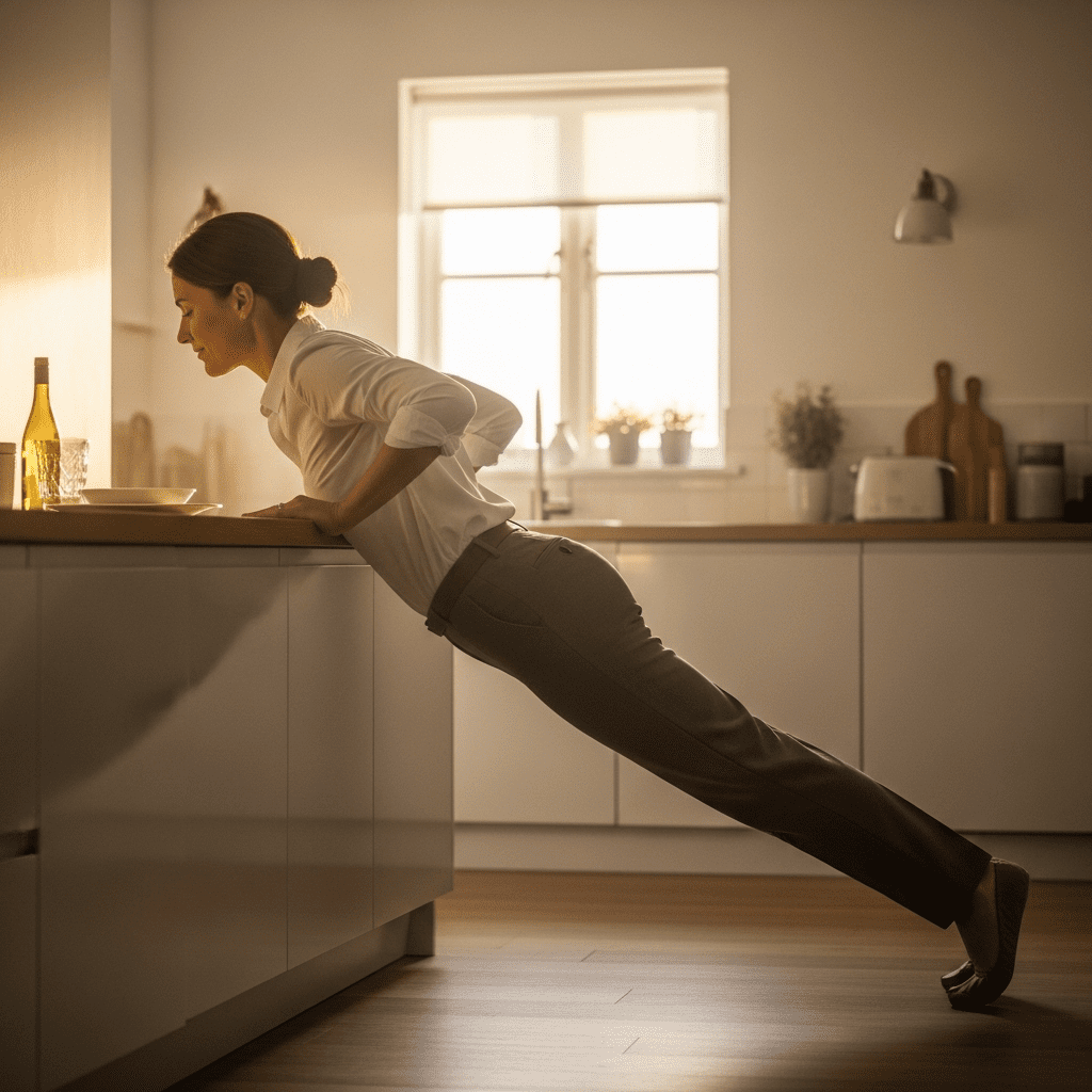 morning exercise wall push-ups home workout