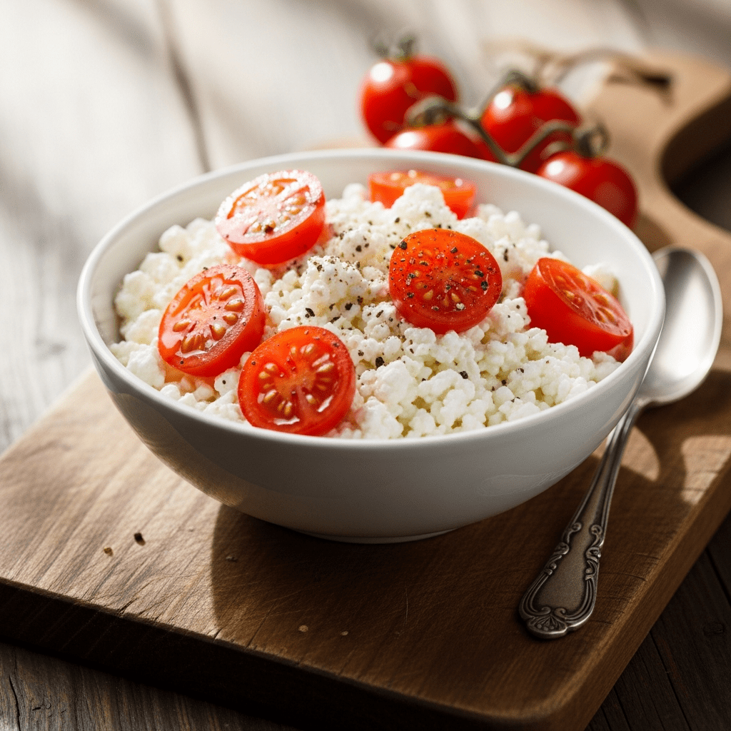 low calorie cottage cheese tomato snack