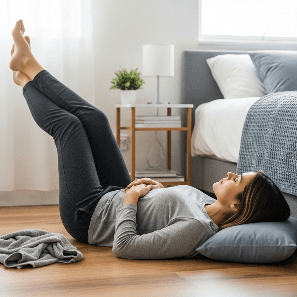 legs up wall before bed sleep routine