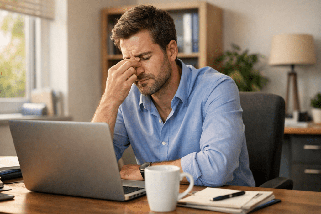 why do I feel exhausted at 3 PM office worker feeling afternoon fatigue at desk