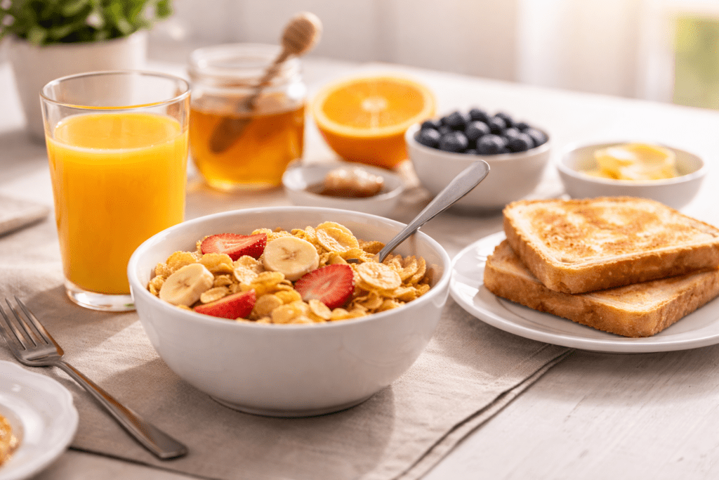 High glycemic breakfast that may trigger blood sugar crash symptoms