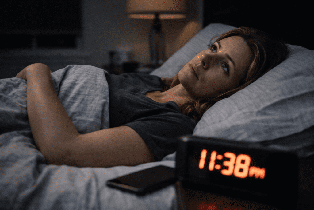Woman unable to sleep after late afternoon coffee
