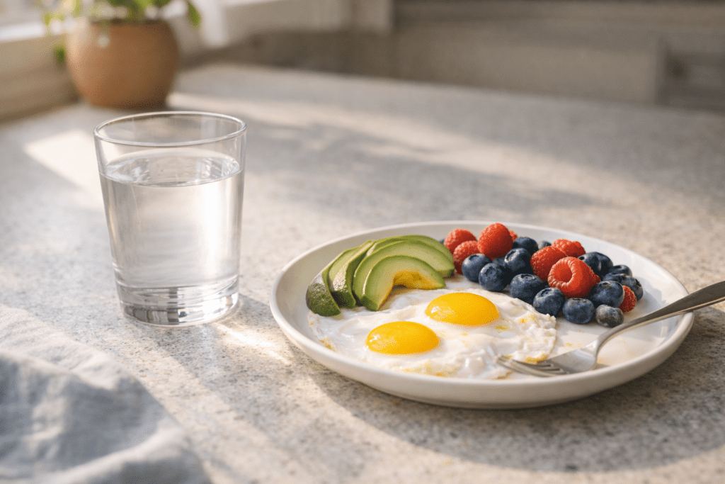 Drinking water in the morning to support energy stability