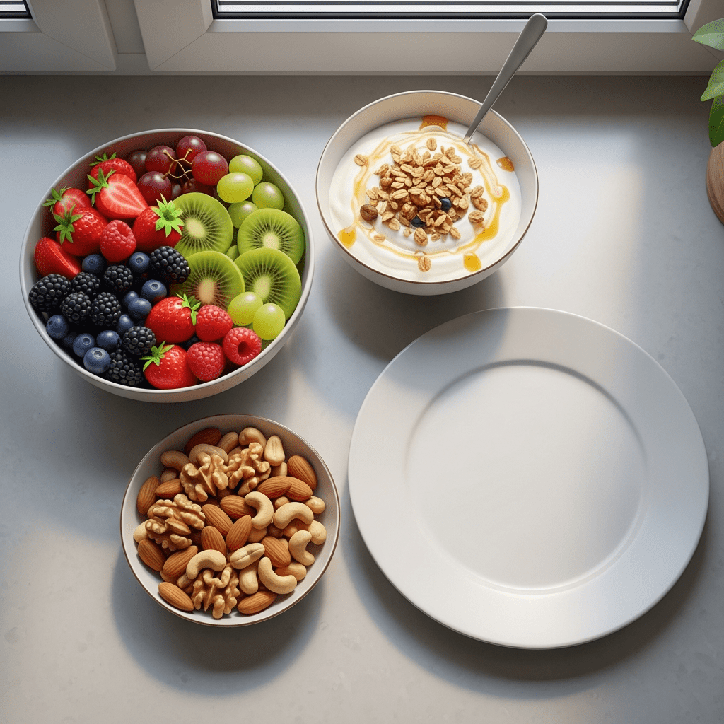 imple snack setup on a plate to reduce mindless eating from the package