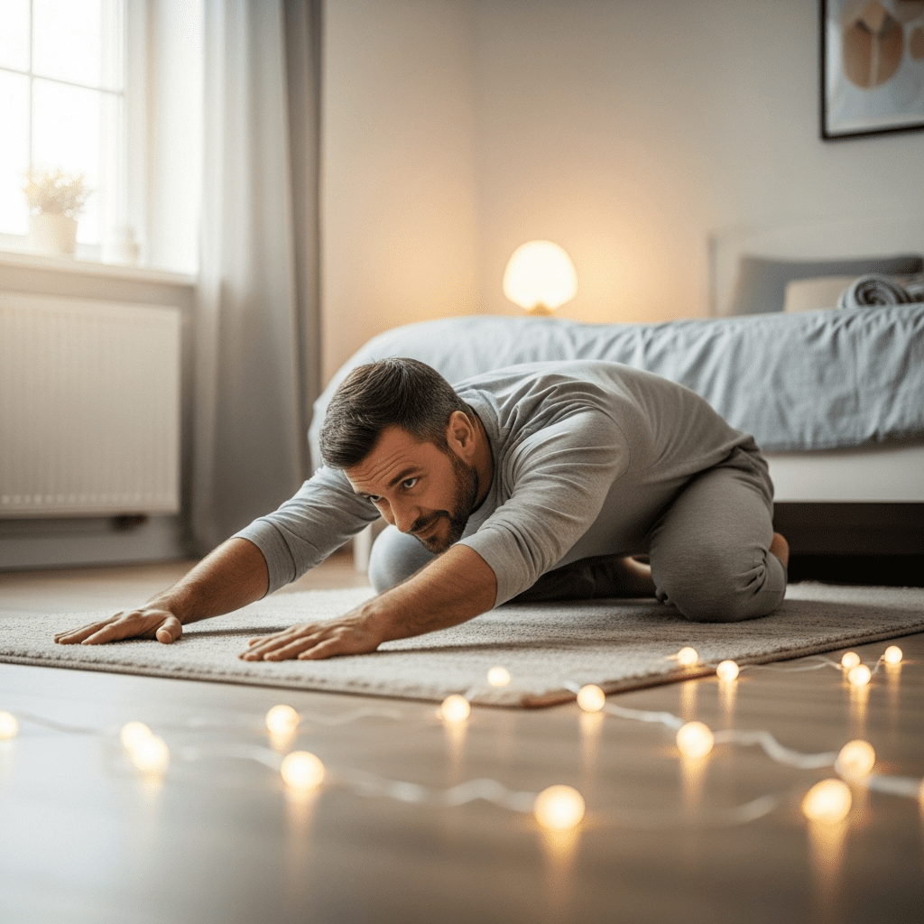Evening stretching routine to release daily tension