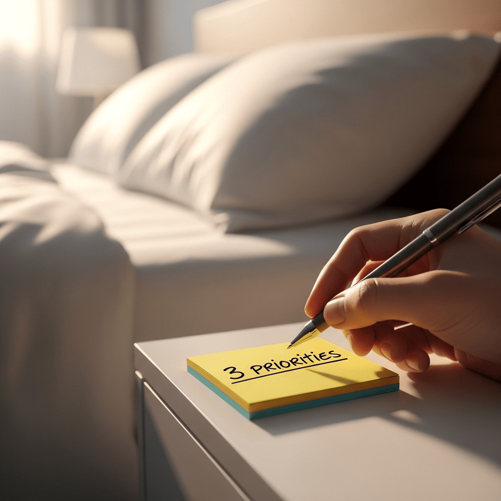 morning priorities list habit made bed