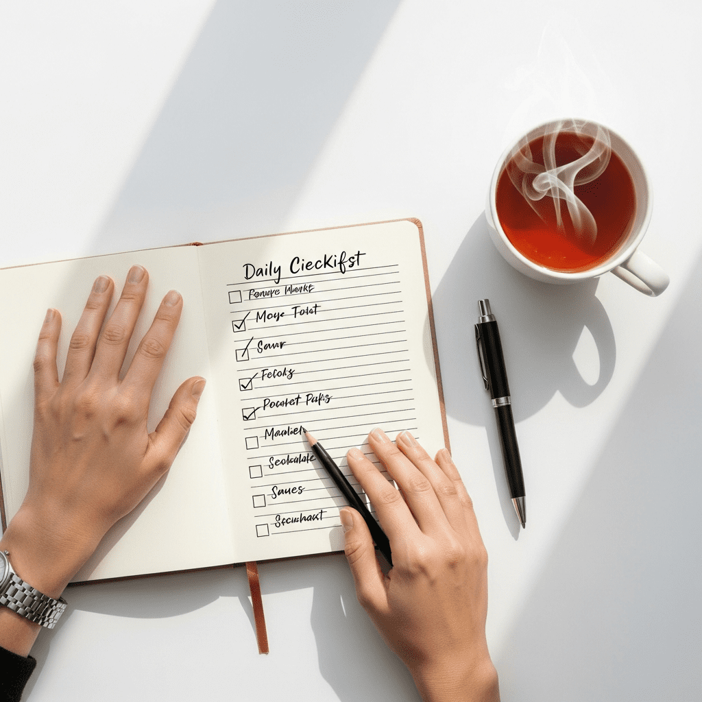 daily micro habit checklist notebook