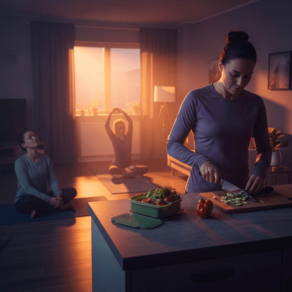 Evening habit stacking routine for busy adults.