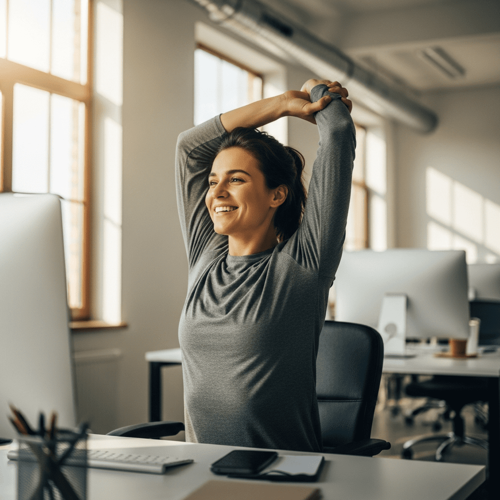 Boosted energy after 2-minute desk movement routine