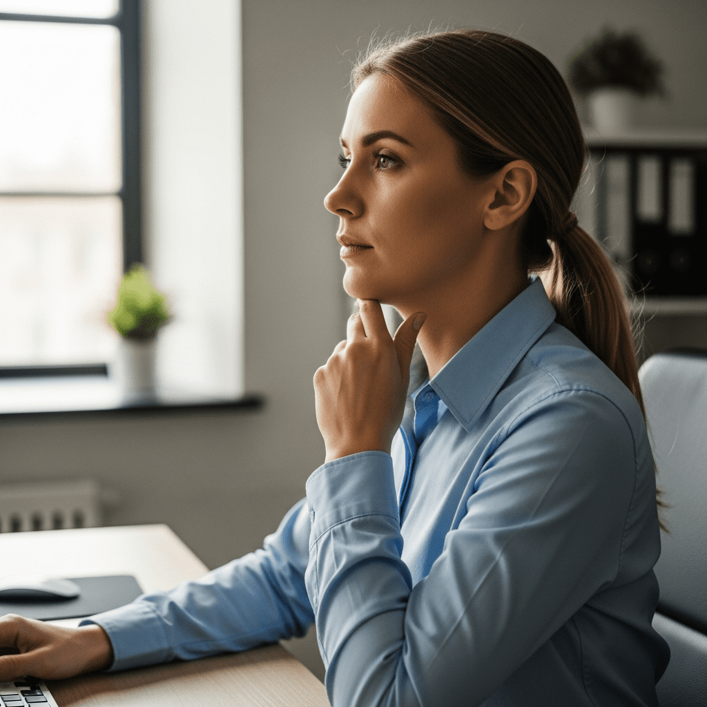 Neck alignment reset exercise for forward head posture correction.