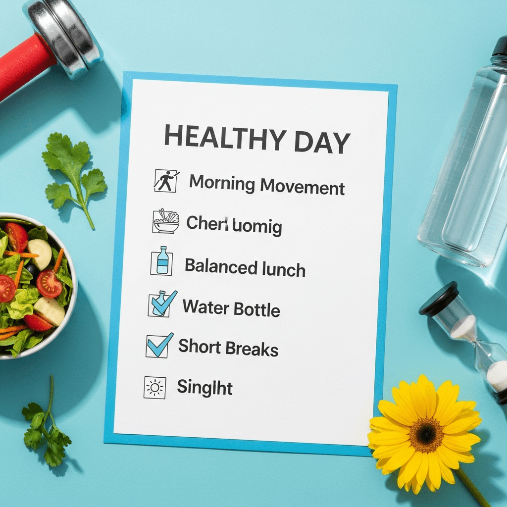 Practical afternoon energy checklist with habits to prevent fatigue.