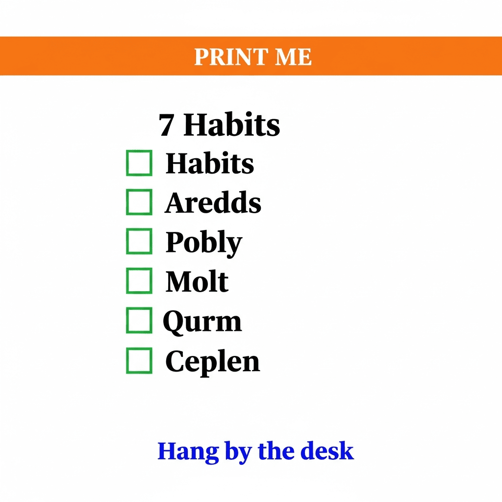 afternoon slump fixes checklist printable busy adults