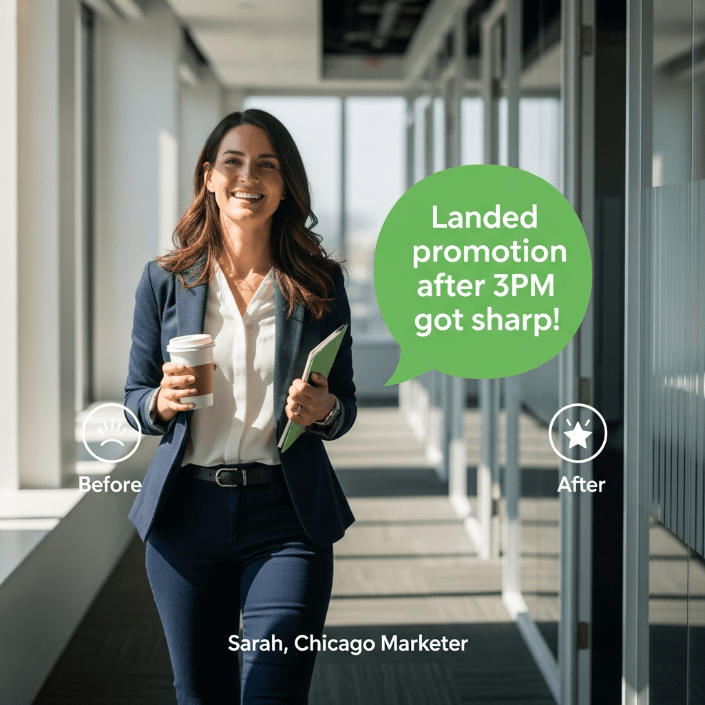 busy adult afternoon slump success story