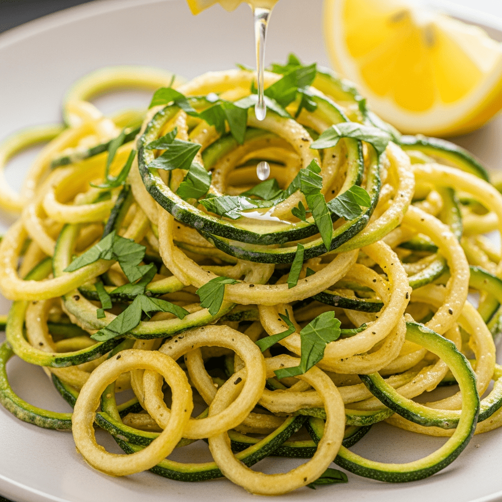 zucchini noodle twirl high volume low calorie snack