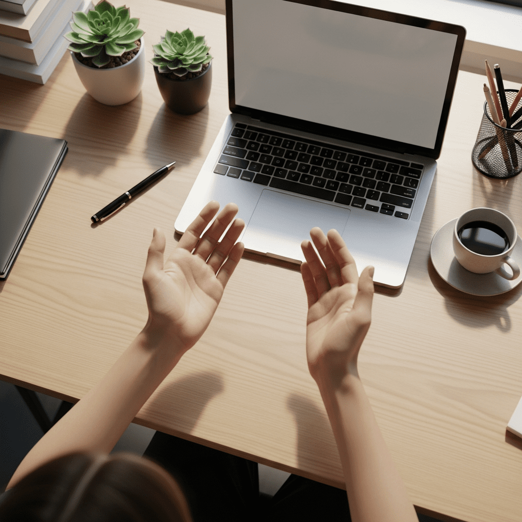 desk plane waves breathing technique office workers