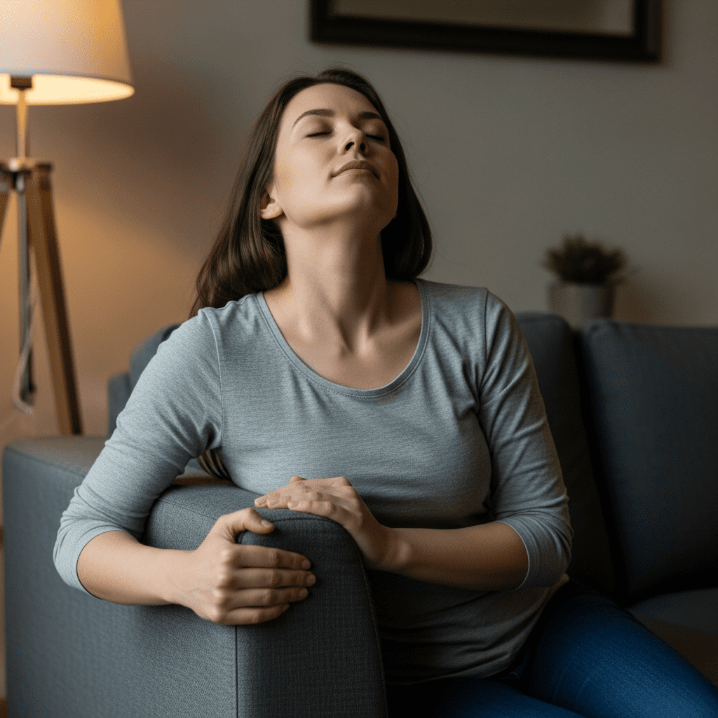 couch edge anchor evening reset routine busy adults