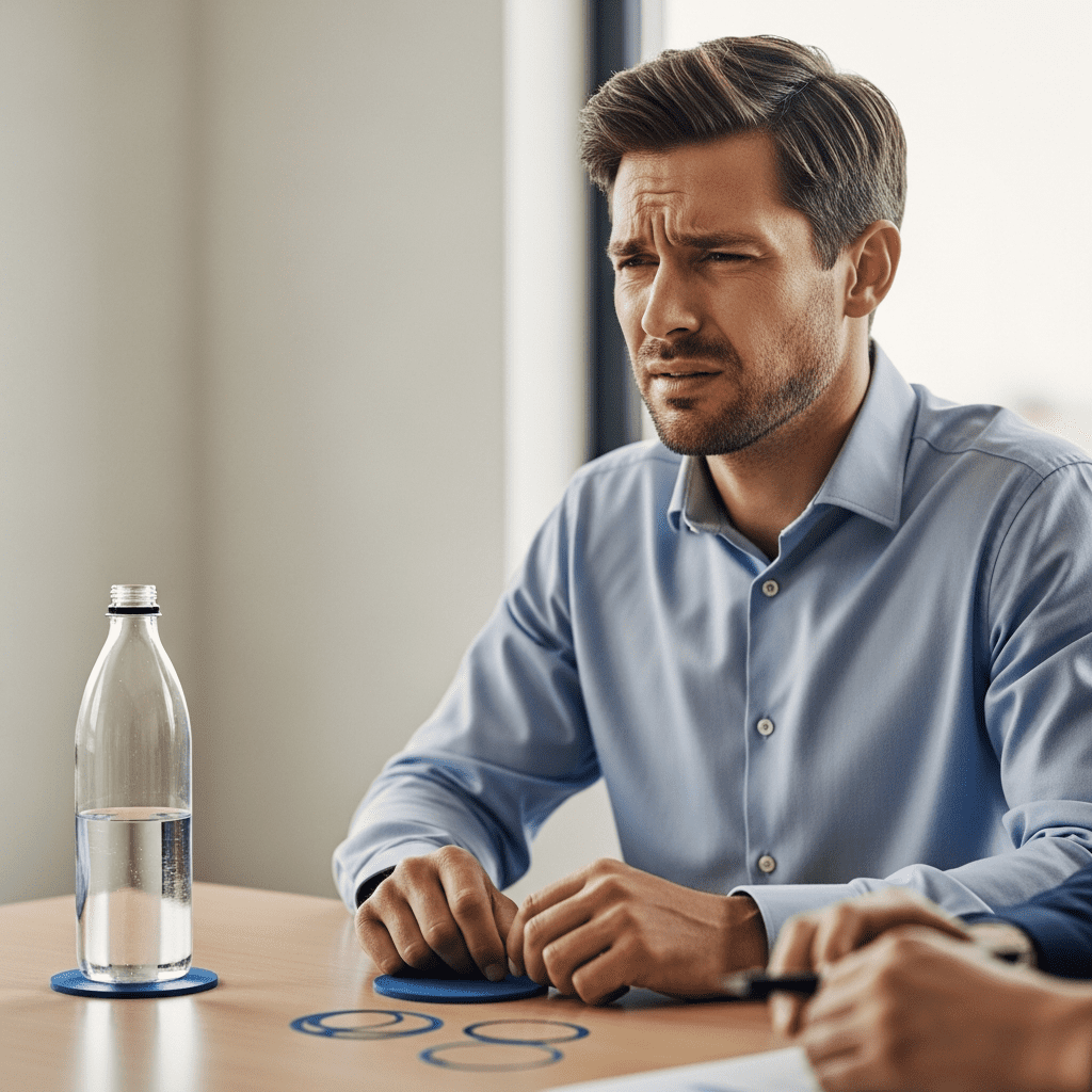 hydration tracking busy adults dry mouth meeting