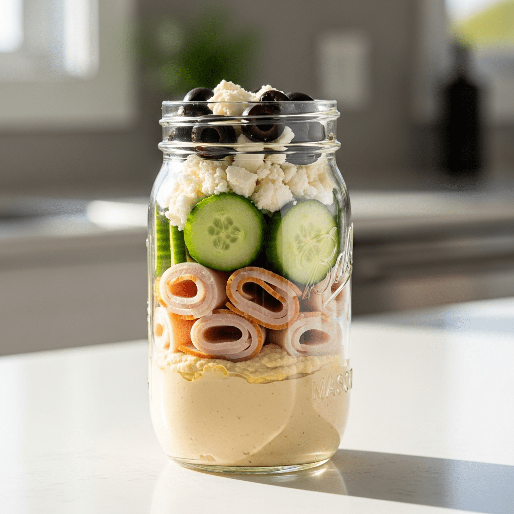 turkey rollup jar quick lunch prep office workers