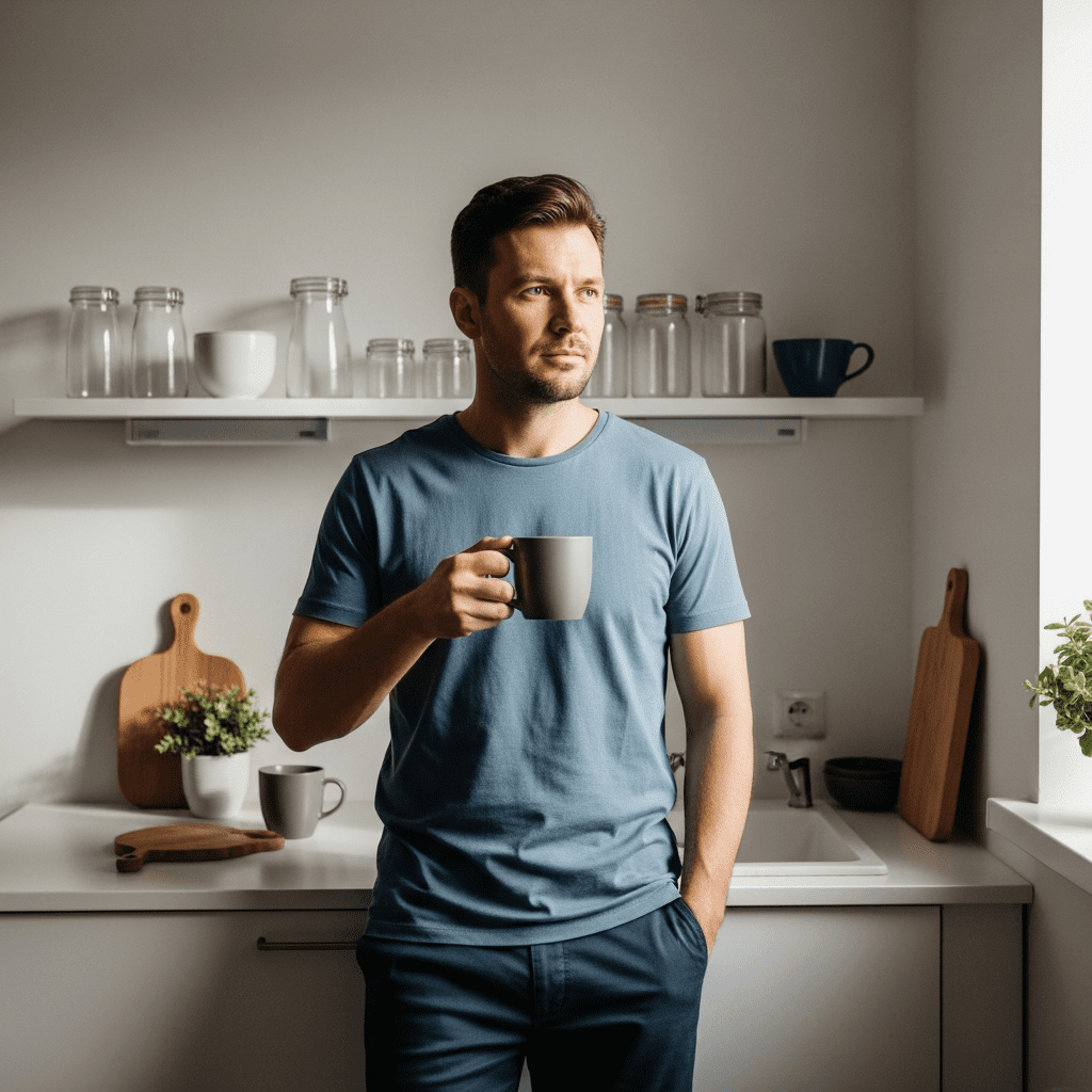 Drinking coffee without breakfast in the morning