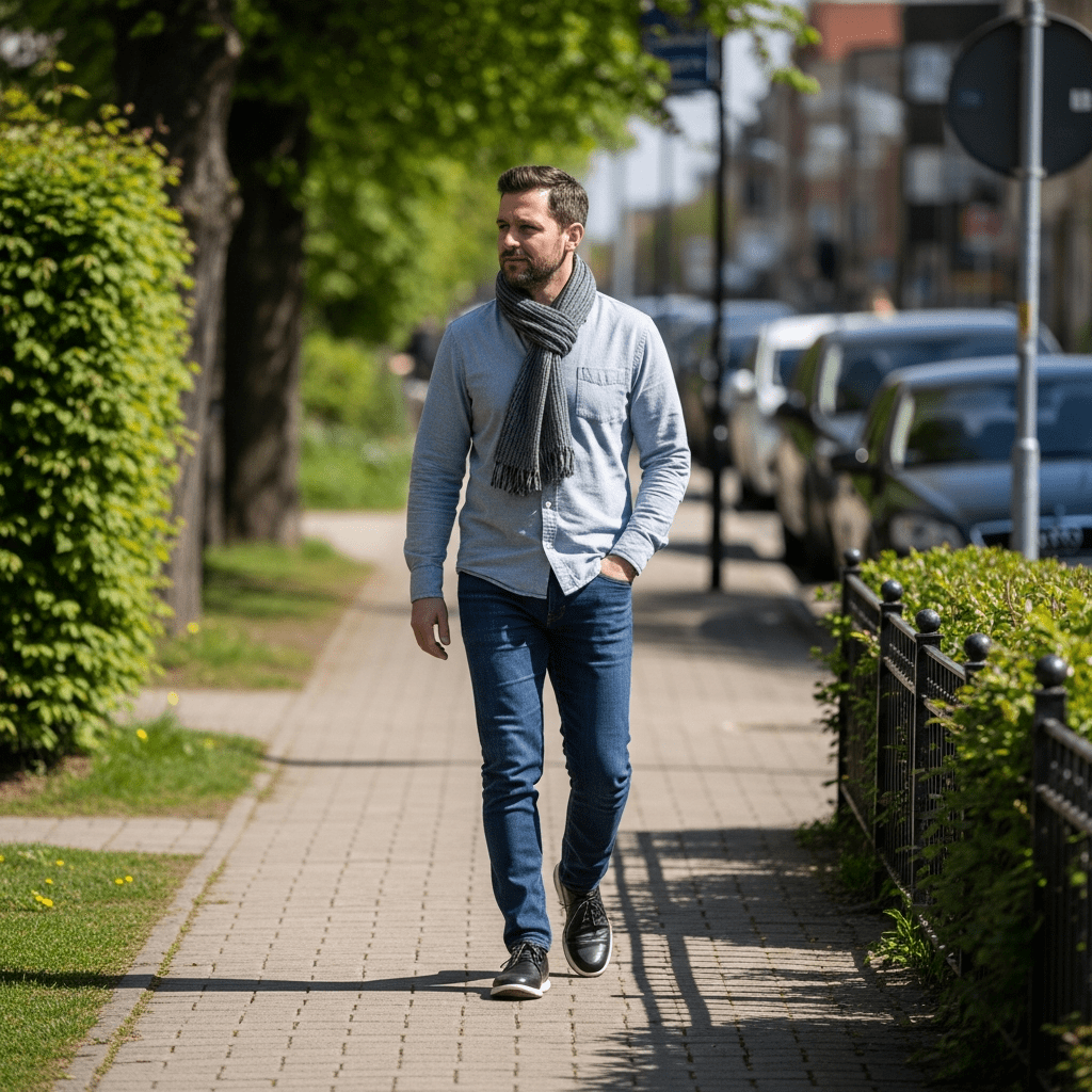 Short daily walk as part of a simple health routine