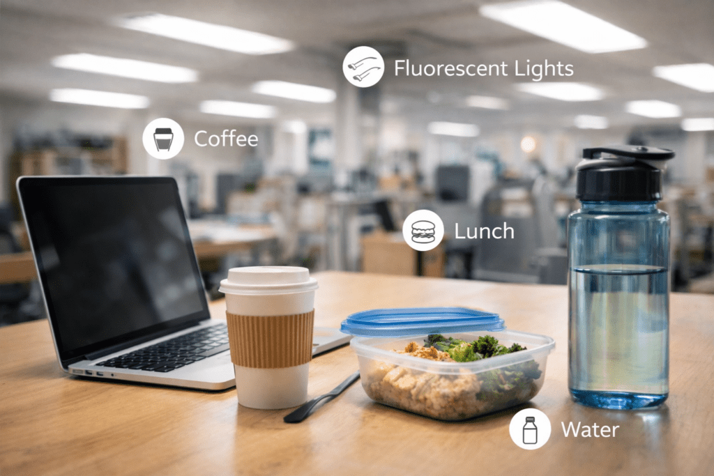 Office environment factors that contribute to feeling dizzy and tired in the afternoon