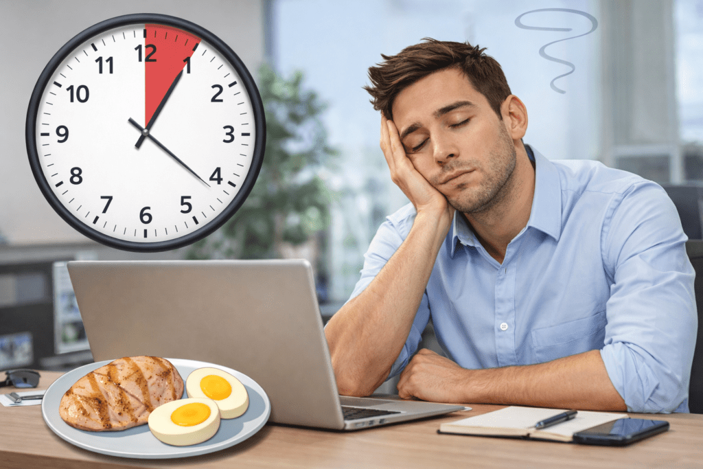 afternoon energy dip combined with protein meal fatigue