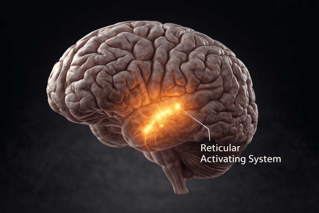 brain reticular activating system fatigue alertness after crying