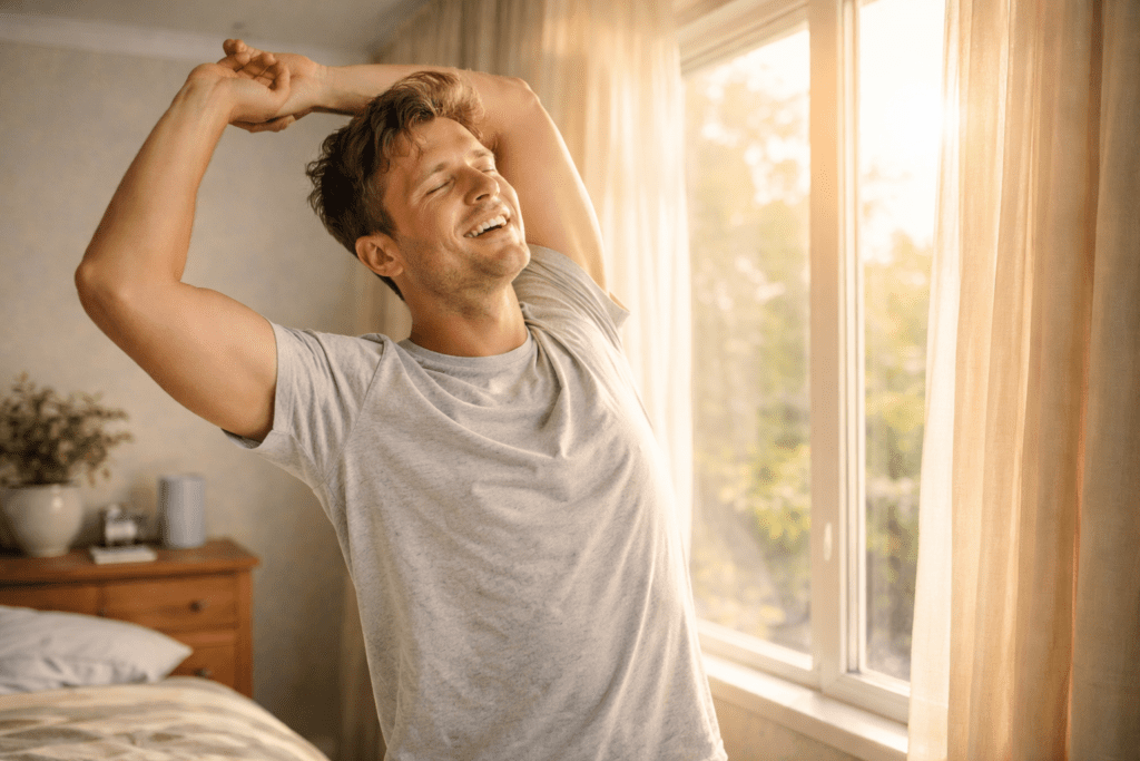 morning sunlight helping regulate circadian rhythm