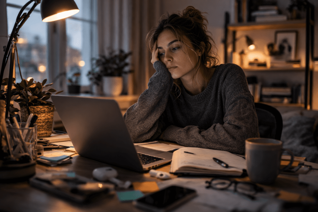 mental fatigue and brain fog during long sitting work