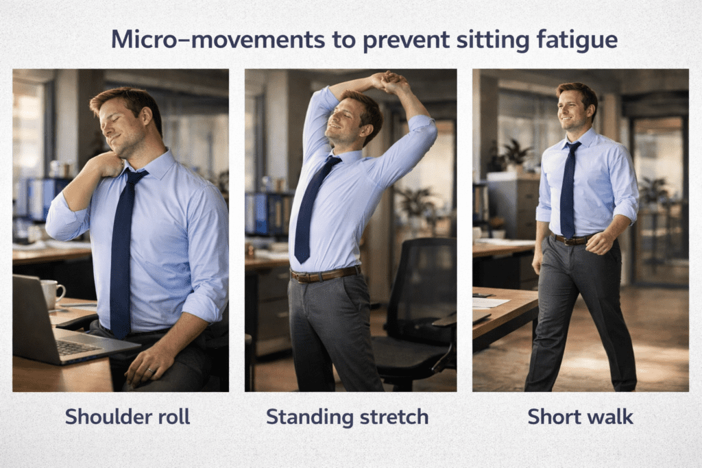 Micro movements during desk work that help prevent fatigue