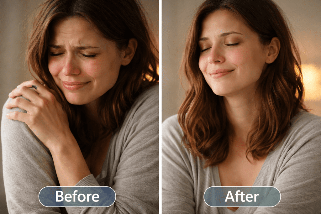 muscle tension and relaxation after crying comparison