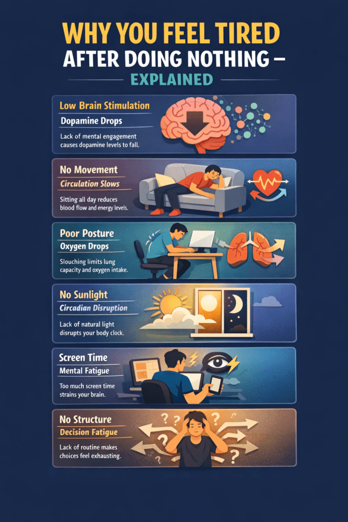 why you feel tired after doing nothing infographic