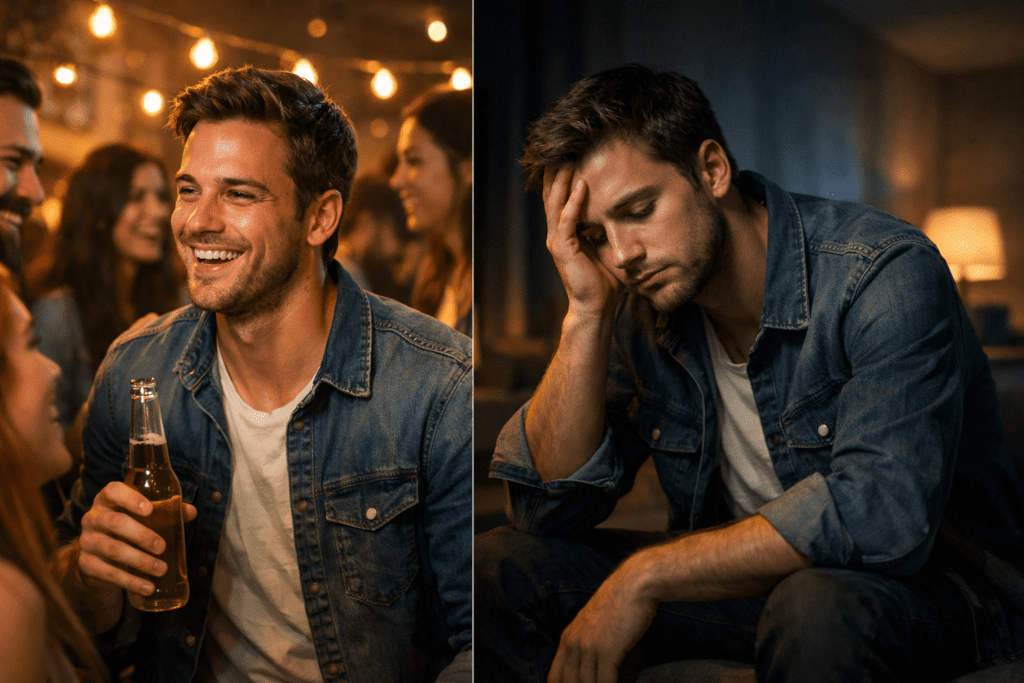 why you feel tired after socializing brain energy crash illustration