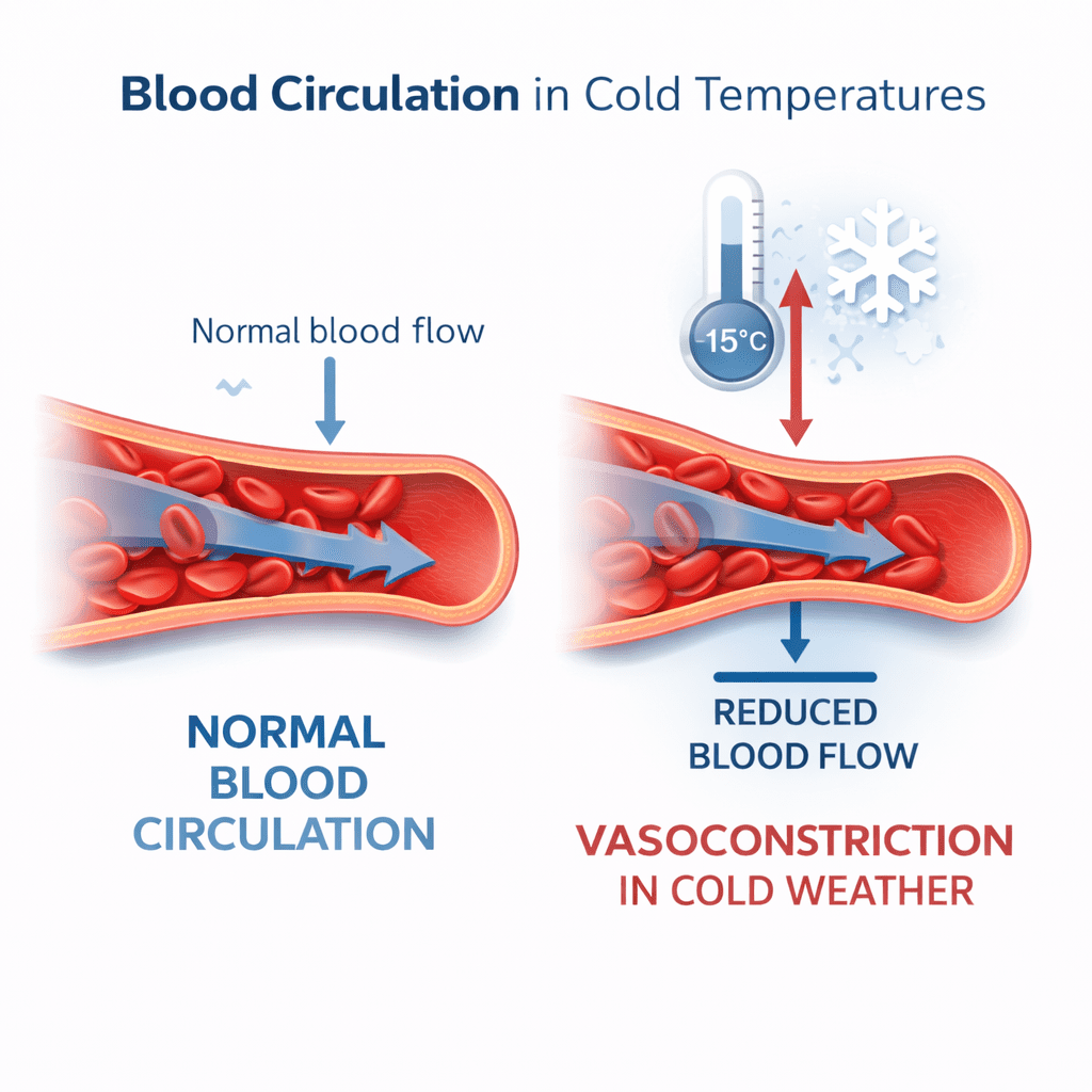 vasoconstriction blood vessels during cold weather