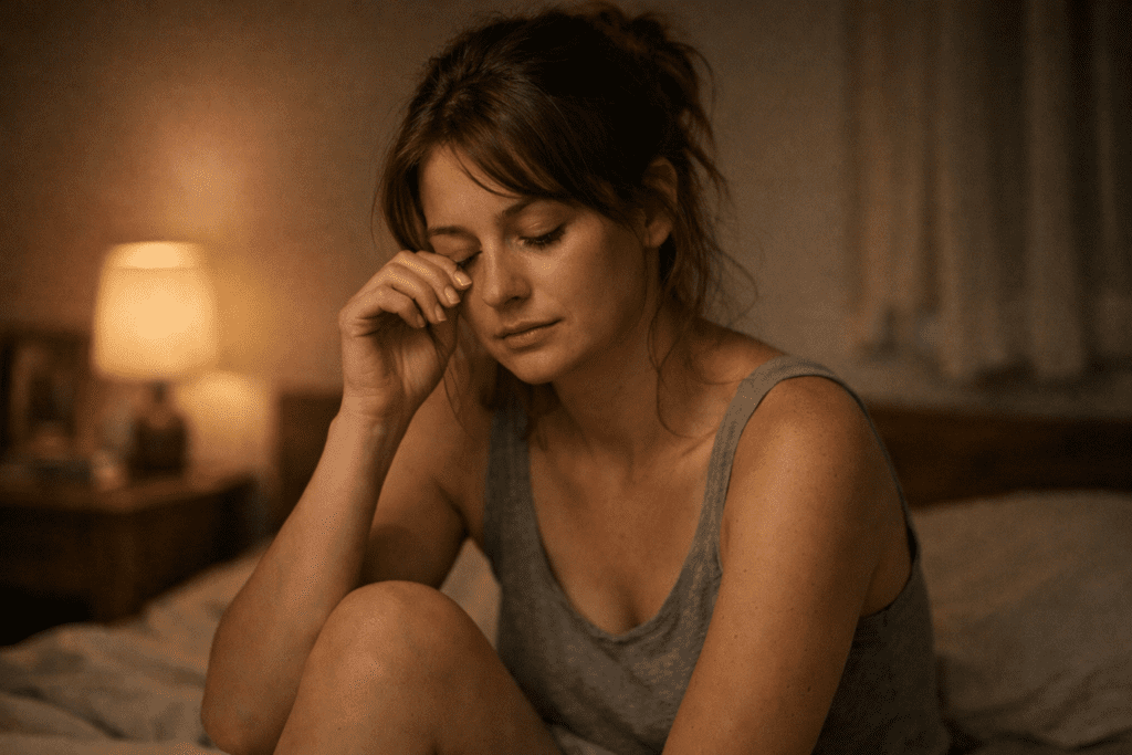 why do i feel tired after crying woman crying at night exhausted