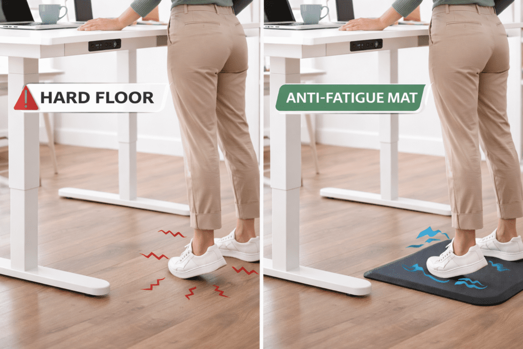 Effect of hard flooring on fatigue during long standing shifts