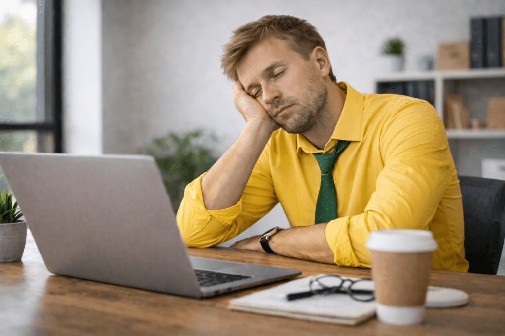 afternoon energy dip causing heavy eyelids