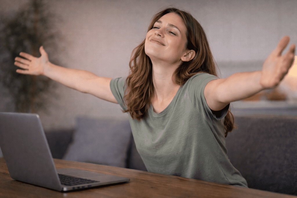 Relief from arm heaviness after improving posture and movement