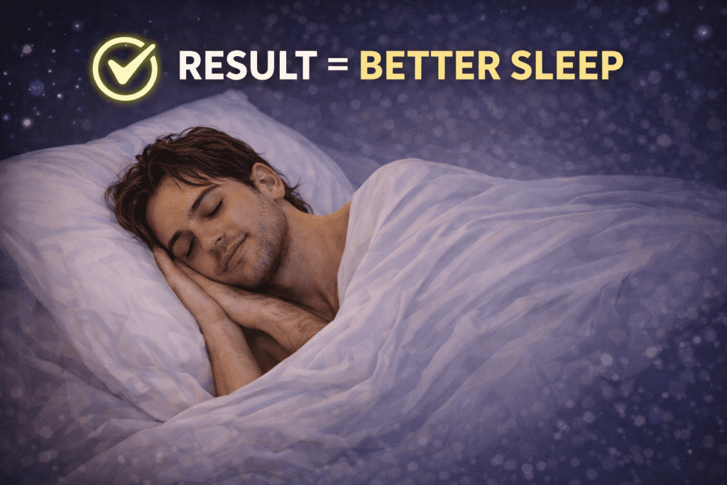 Person falling asleep easily after using hot shower timing