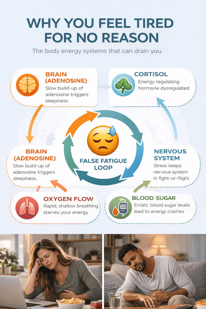 diagram explaining why you feel tired for no reason and body energy systems