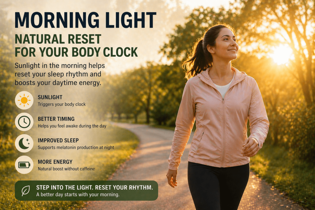 morning sunlight helping reset sleep rhythm
