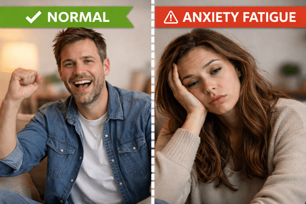 comparison between normal fatigue and anxiety fatigue