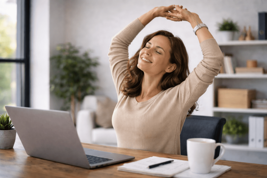 simple movement helping reduce heavy eye sensation