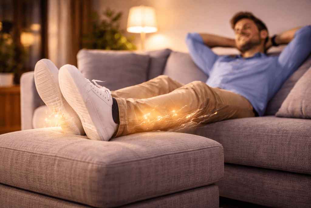 Relaxed legs after improving circulation