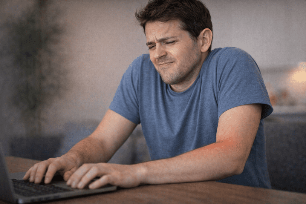 Shoulder tension increasing arm fatigue and heaviness