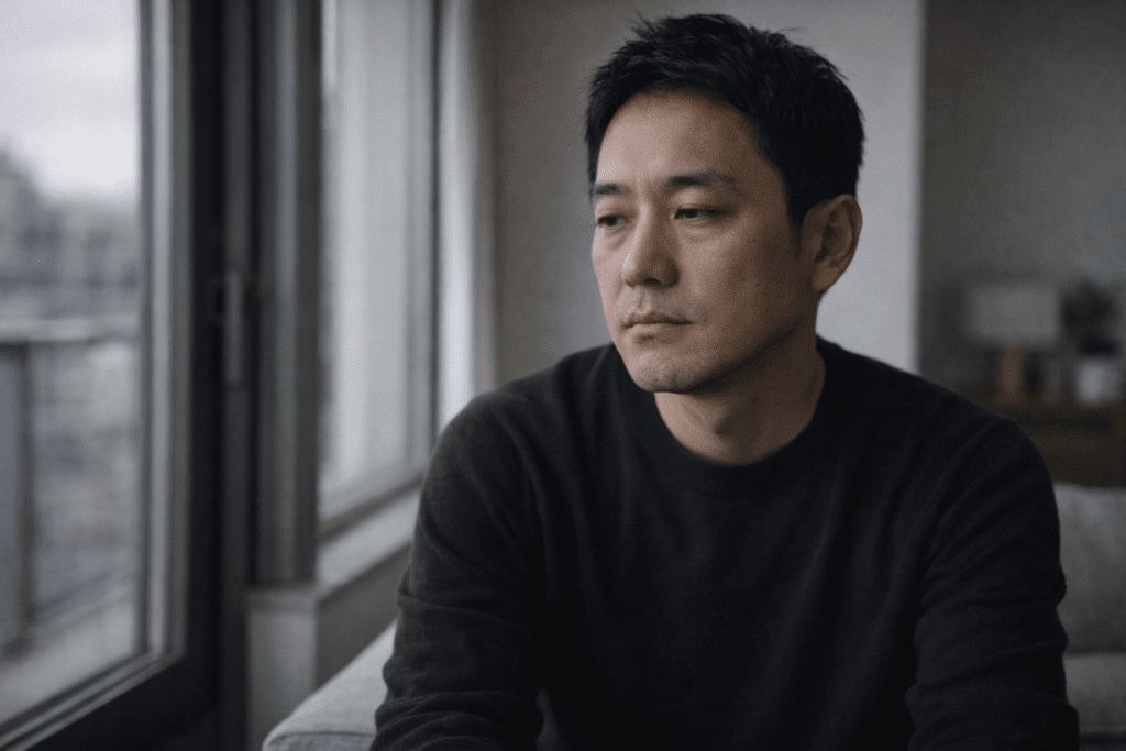 person feeling tired without thinking or stress