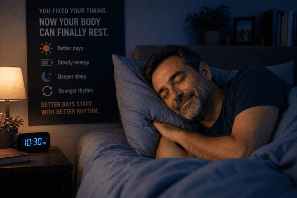 sleeping peacefully after fixing sleep timing