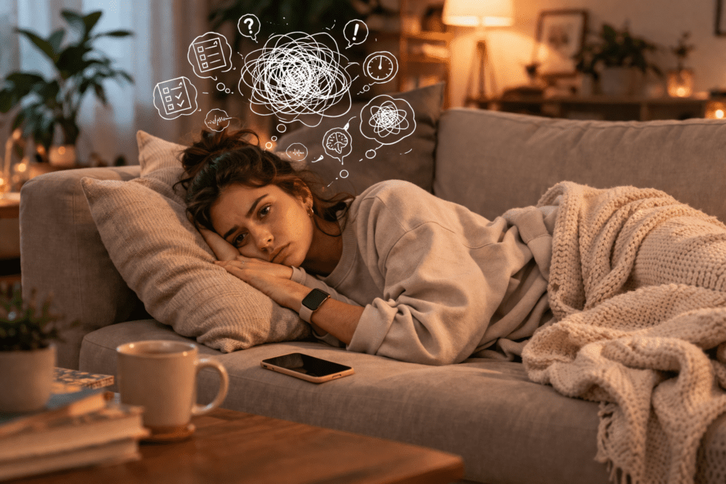 feeling exhausted without doing anything overthinking